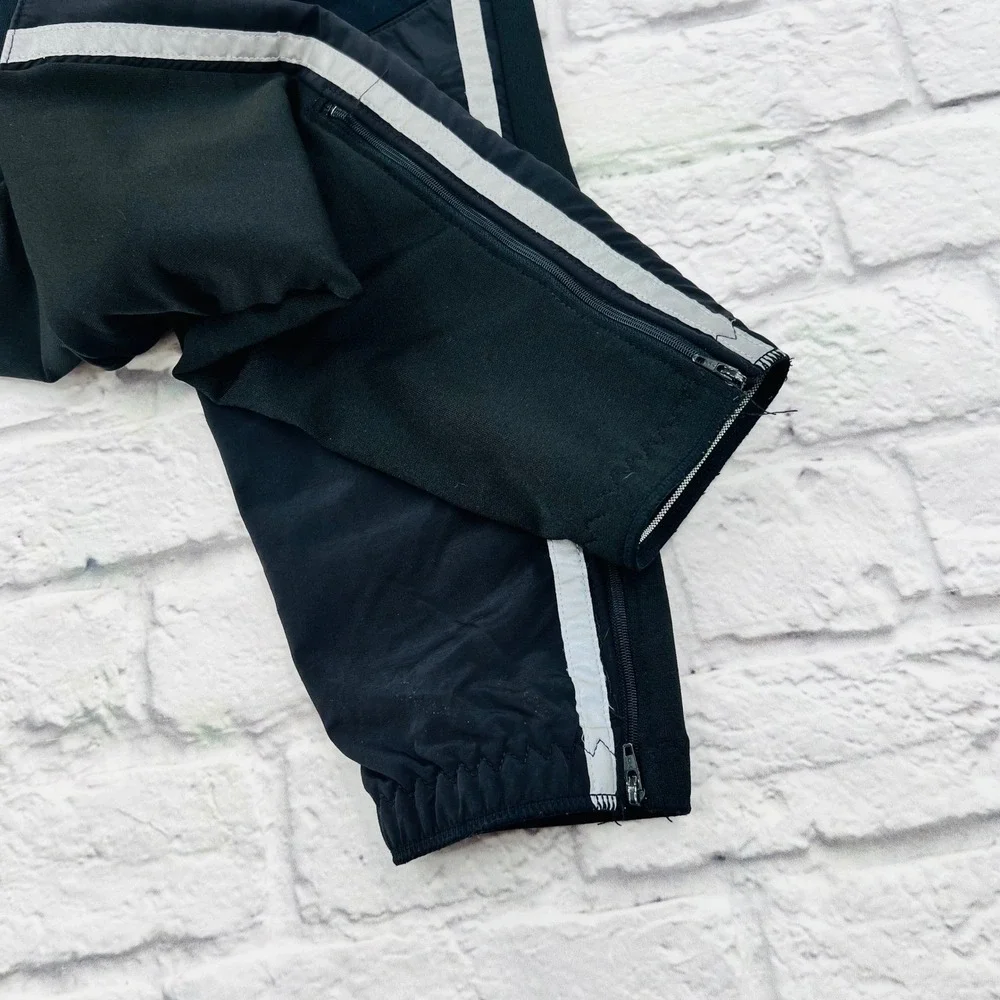Bellwether Vintage Mens Black Cycling Pants Ankle Zip Reflective USA XL Stretch